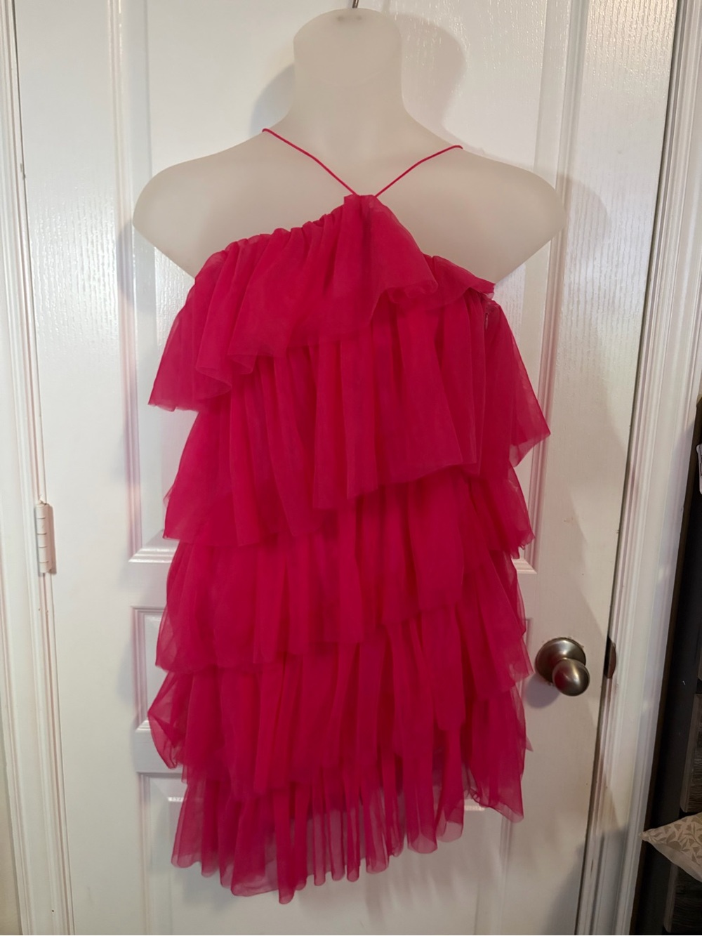 Hello Molly Bright Hot Pink Ruffle Dress